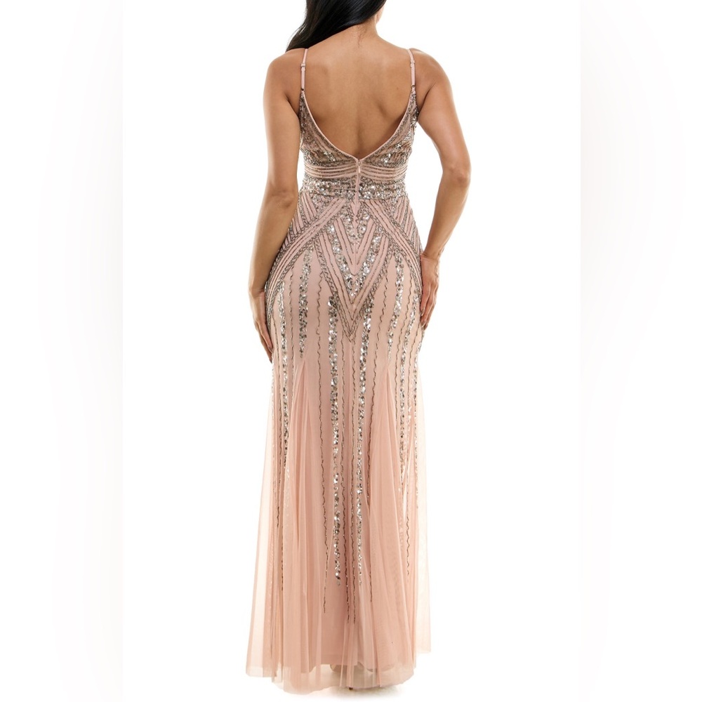 Jump Elegant Pink Sequin Evening Gown size3/4 Blush brand new - Picture 5 of 13